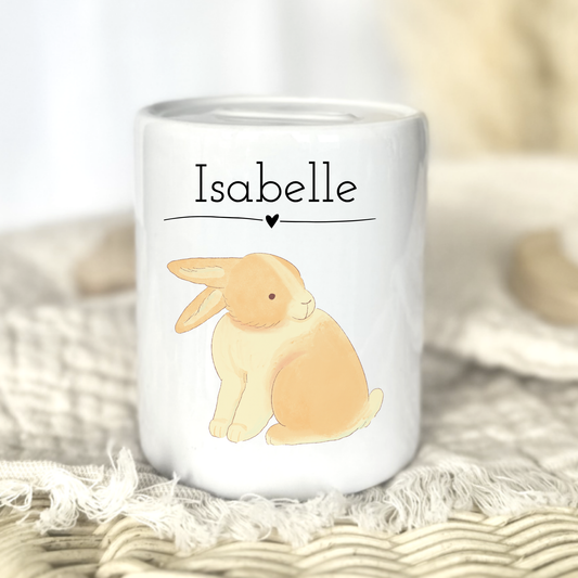 Personalisierte Keramik-Spardose mit Namen – Geschenk zur Geburt oder Taufe