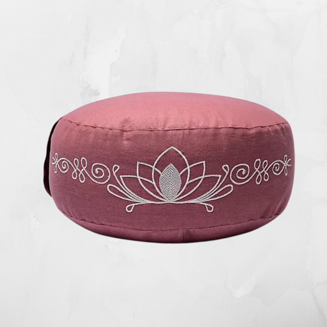 Meditationskissen Lotus aus Bio-Baumwolle in altrosa