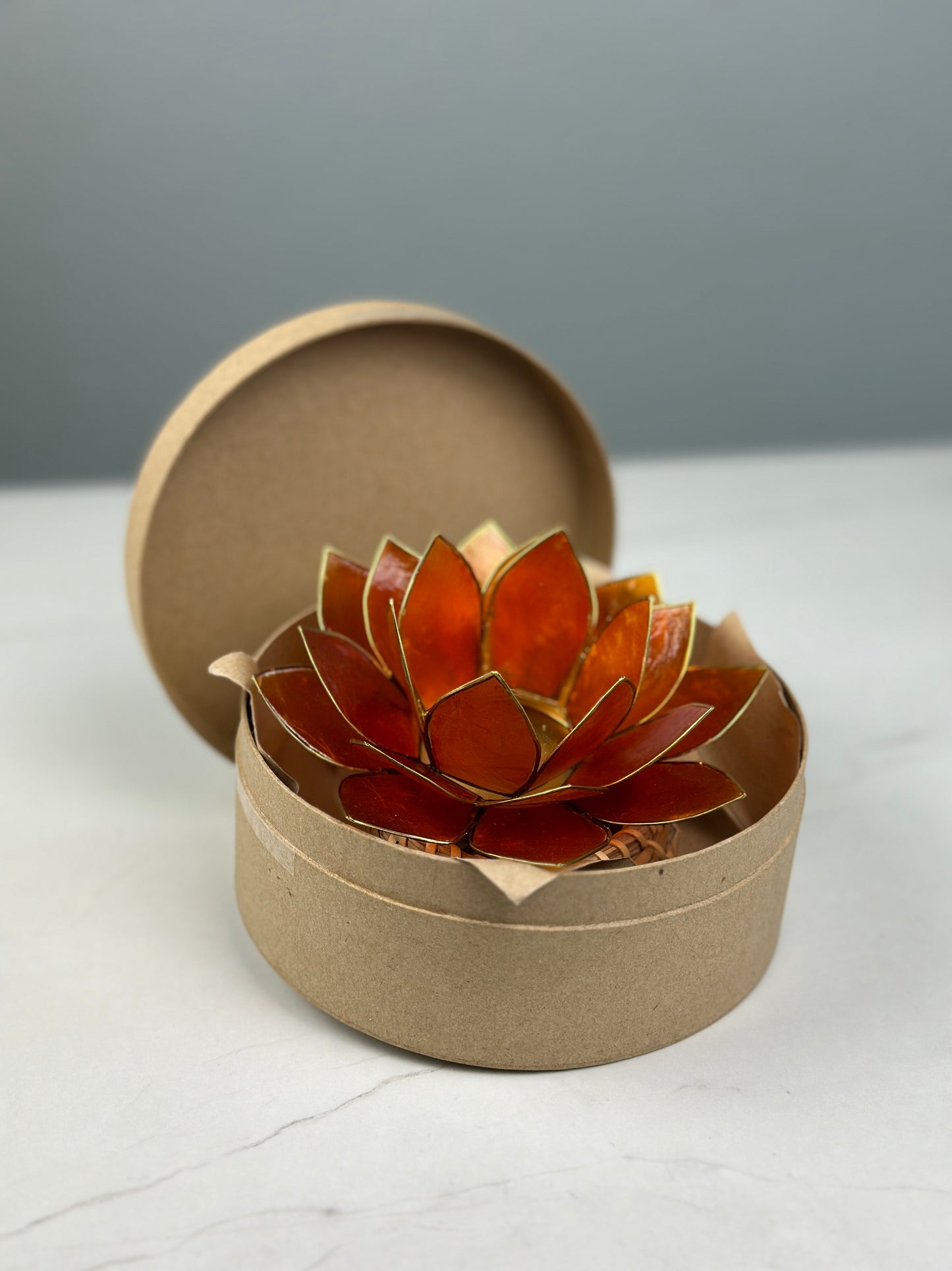 Lotus Teelichthalter - Orange Sakralchakra