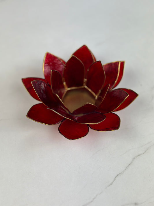 Lotus Teelichthalter - Rot Wurzelchakra: Ruhe Gleichgewicht