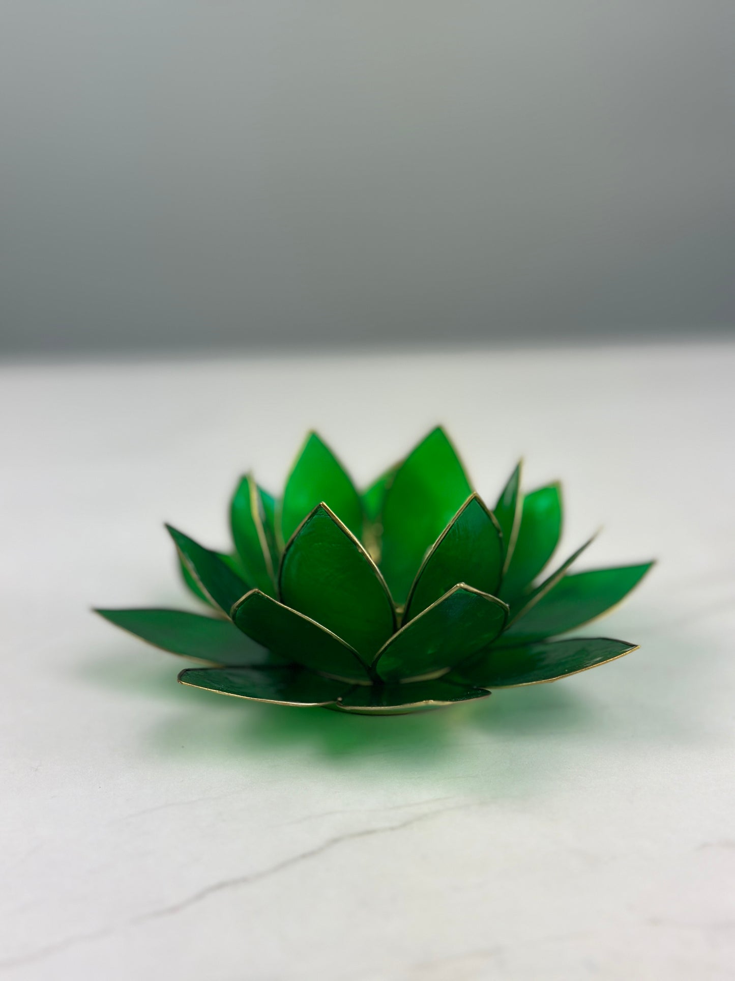 Lotus Teelichthalter - Grün Herzchakra