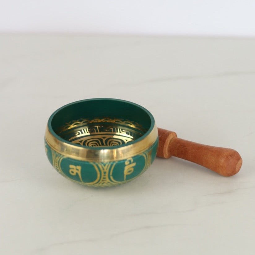 Klangschalen Set dunkelgrün