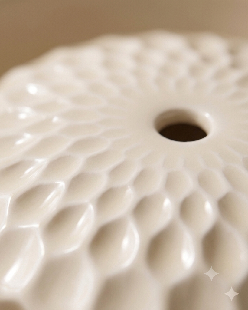 Ceramic Fountain Flower Cream Ø 25.5 cm