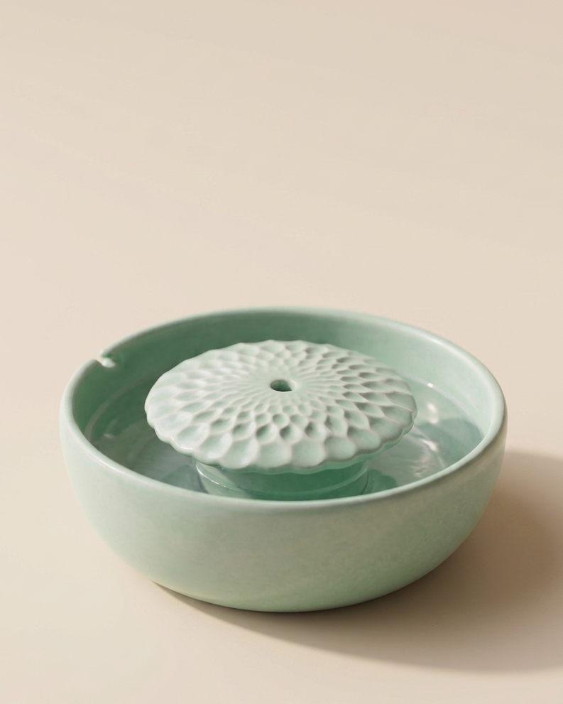 Ceramic Fountain Flower Mint Ø 25.5 cm