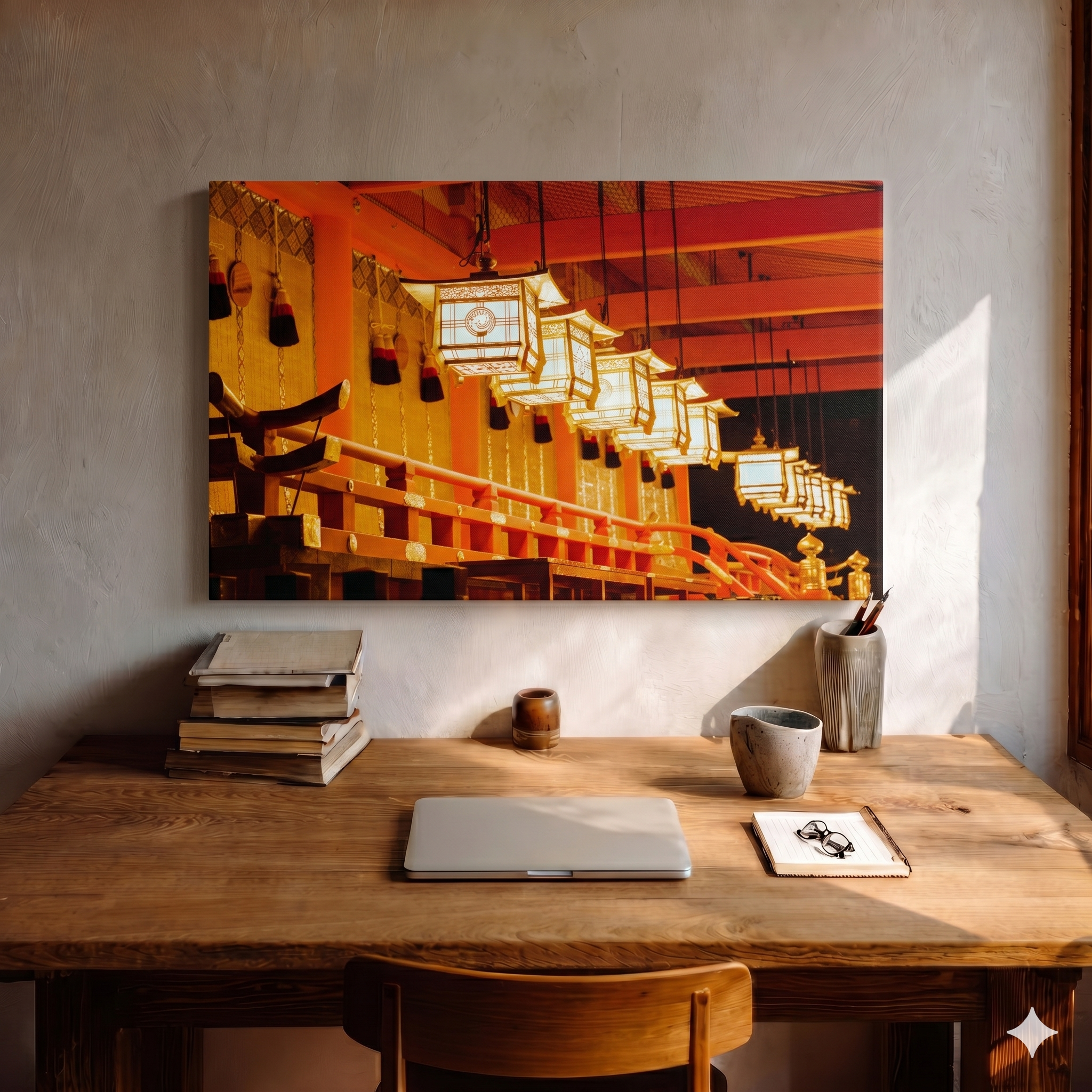 Feng Shui Bild „Element Feuer“ – Ausdrucksstarkes Fotografie mit Tiefe