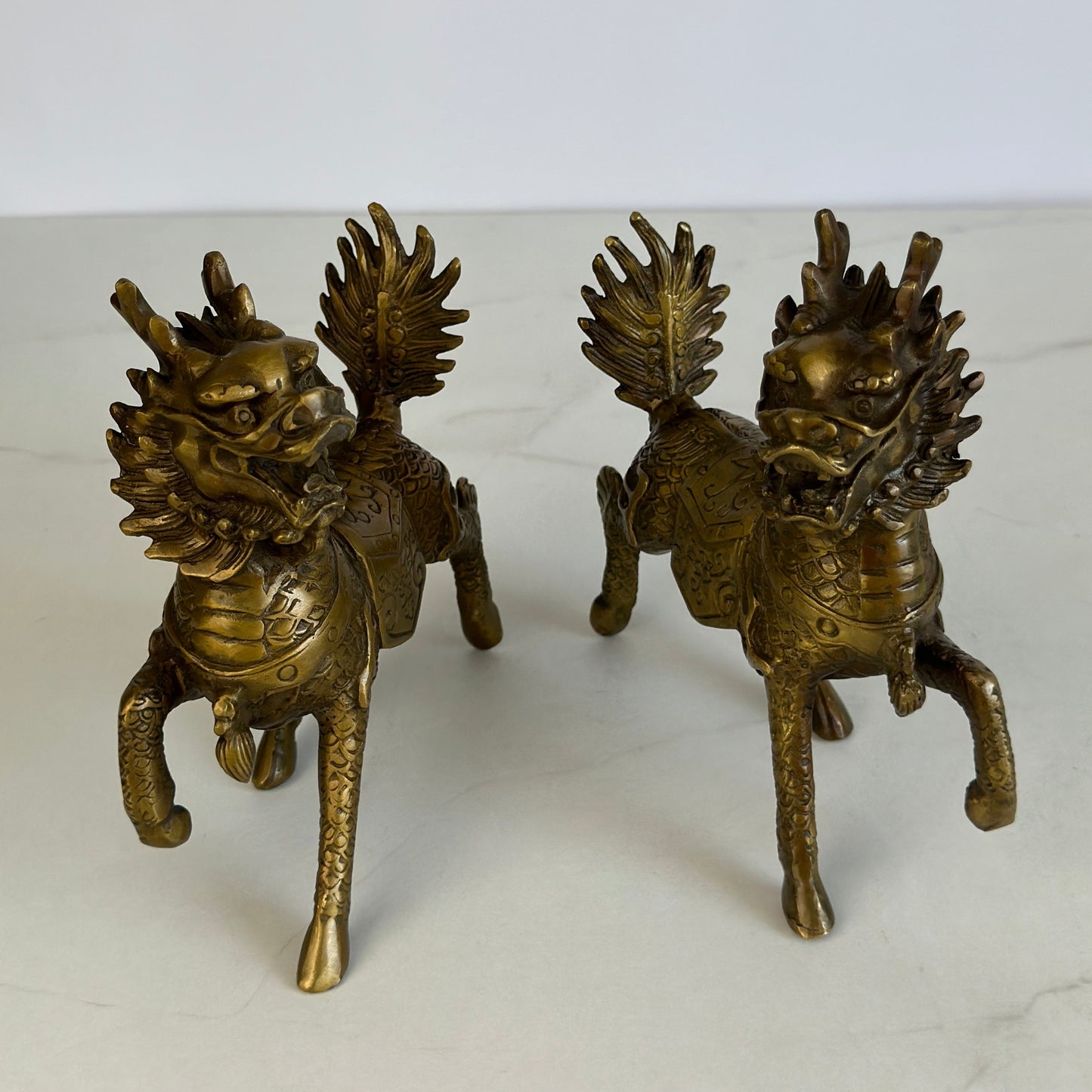 Handmade brass qilin: symbol of positive energies and protection