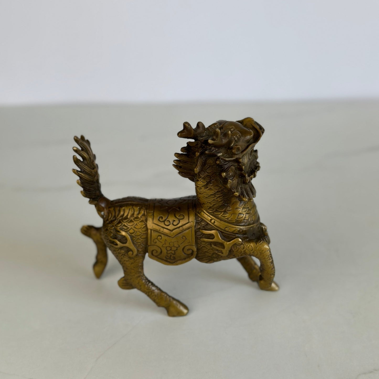 Handmade brass qilin: symbol of positive energies and protection