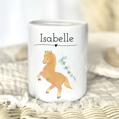 Personalisierte Keramik-Spardose mit Namen – Geschenk zur Geburt oder Taufe