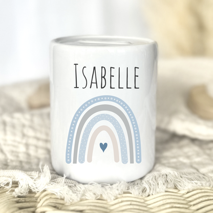 Personalisierte Keramik-Spardose mit Namen – liebevolles Geschenk zur Geburt oder Taufe