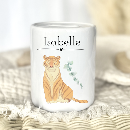 Personalisierte Keramik-Spardose mit Namen – Geschenk zur Geburt oder Taufe