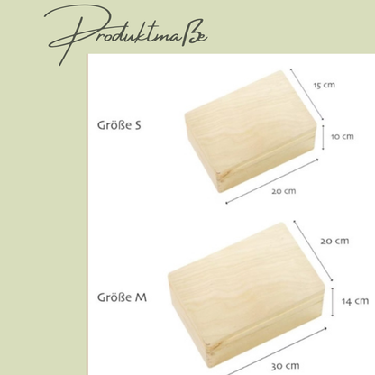 Personalisierte Holzkiste mit Name & Regenbogen – Geschenk