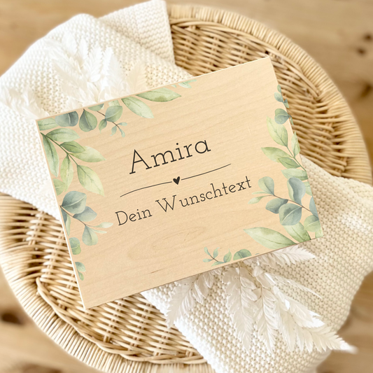 Personalisierte Holzkiste mit Wunschtext – ein Geschenk für jeden Anlass