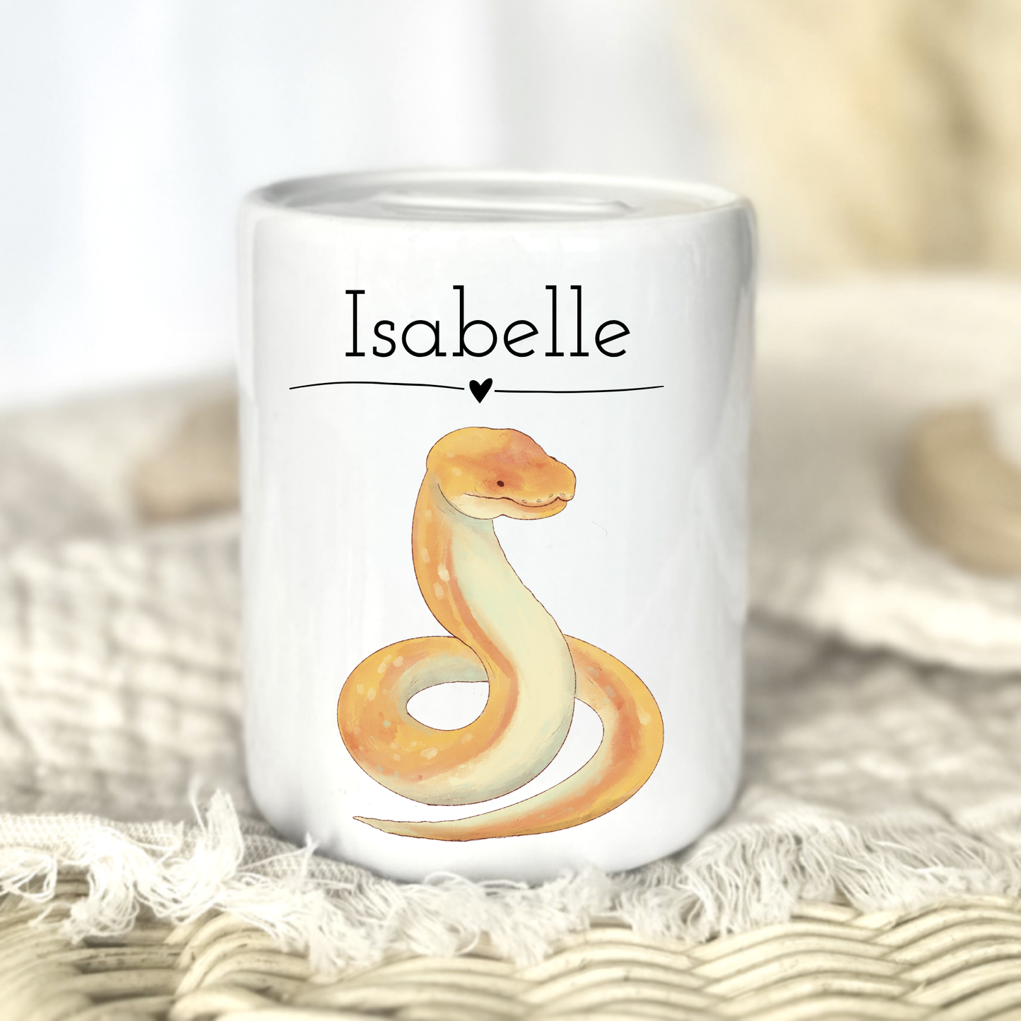 Personalisierte Keramik-Spardose mit Namen – Geschenk zur Geburt oder Taufe