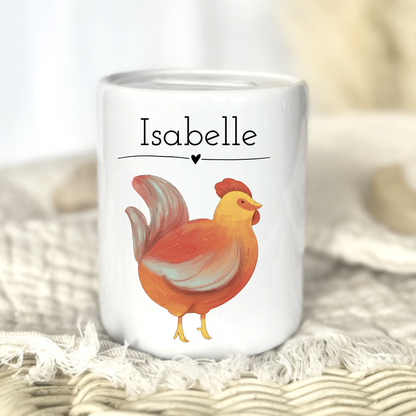 Personalisierte Keramik-Spardose mit Namen – Geschenk zur Geburt oder Taufe