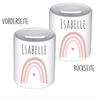 Personalisierte Keramik-Spardose mit Namen – liebevolles Geschenk zur Geburt oder Taufe
