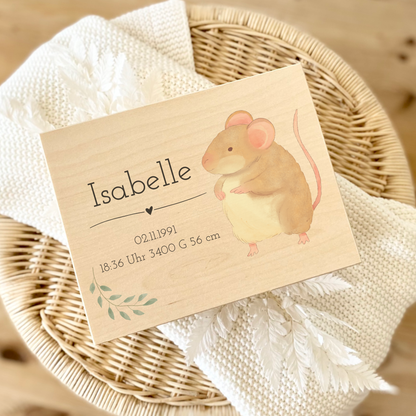 Personalisierte Holzkiste – mit Namen und Geburtsdaten