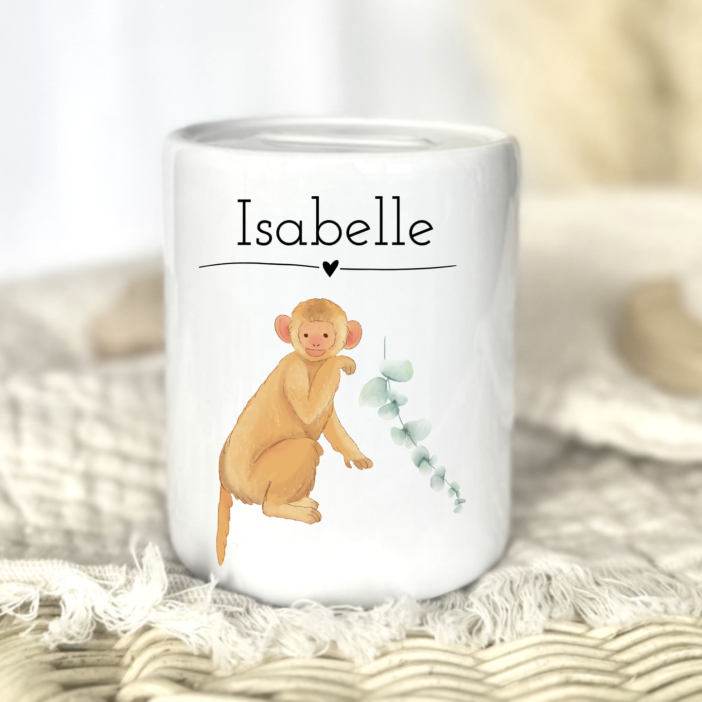 Personalisierte Keramik-Spardose mit Namen – Geschenk zur Geburt oder Taufe