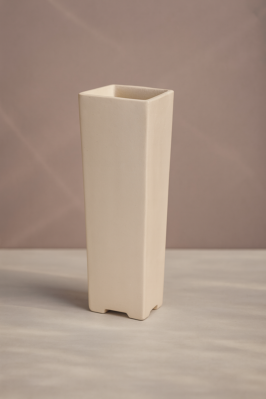 Handgefertigte Keramikvase Creme