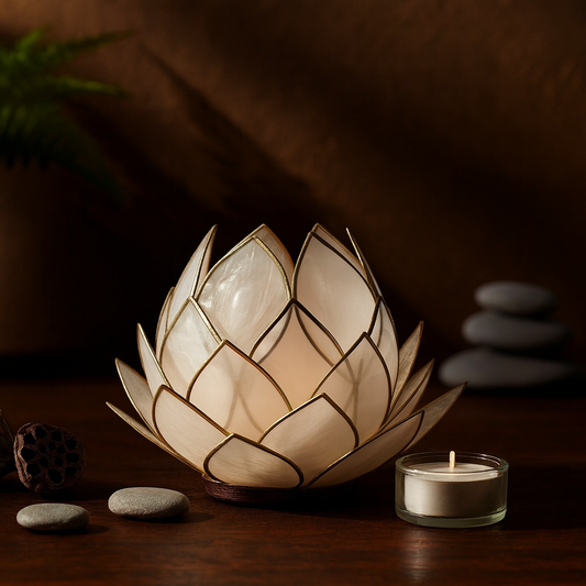 Lotus Teelichthalter Weiß: Ruhe & Licht