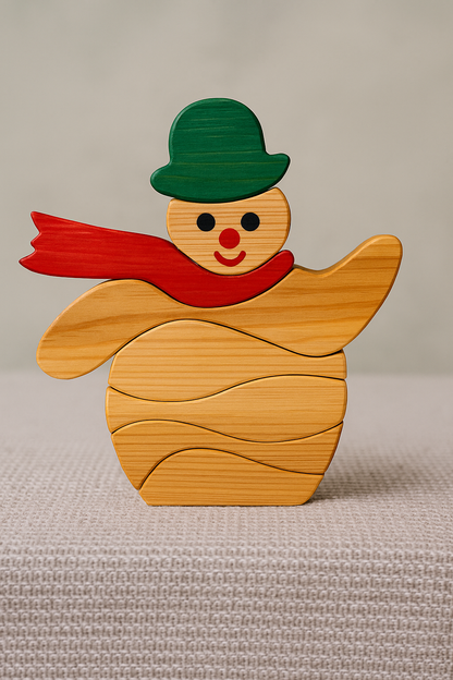 Holzspielzeug Schneemann – natürlich, handgemacht und liebevoll gestaltet