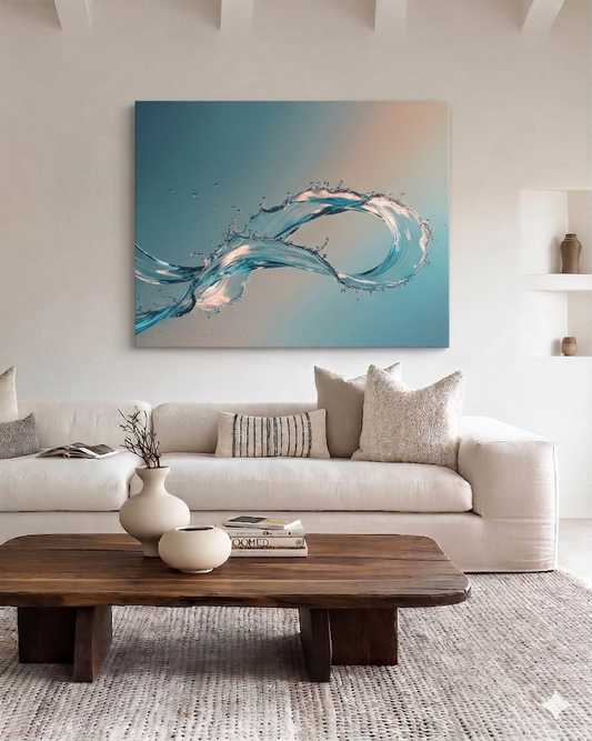 Feng Shui Bild „Element Wasser“ – Leinwand für Klarheit & Ruhe im Raum