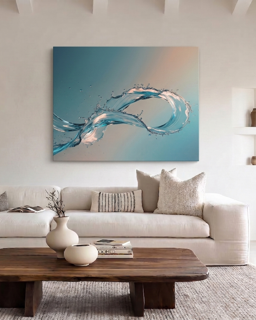 Feng Shui Bild „Element Wasser“ – Leinwand für Klarheit & Ruhe im Raum