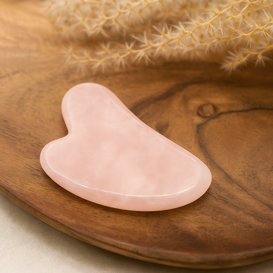 Rosenquarz Gua Sha – Gesichtsmassage Stein