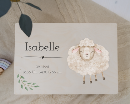 Personalisierte Holzkiste – mit Namen und Geburtsdaten