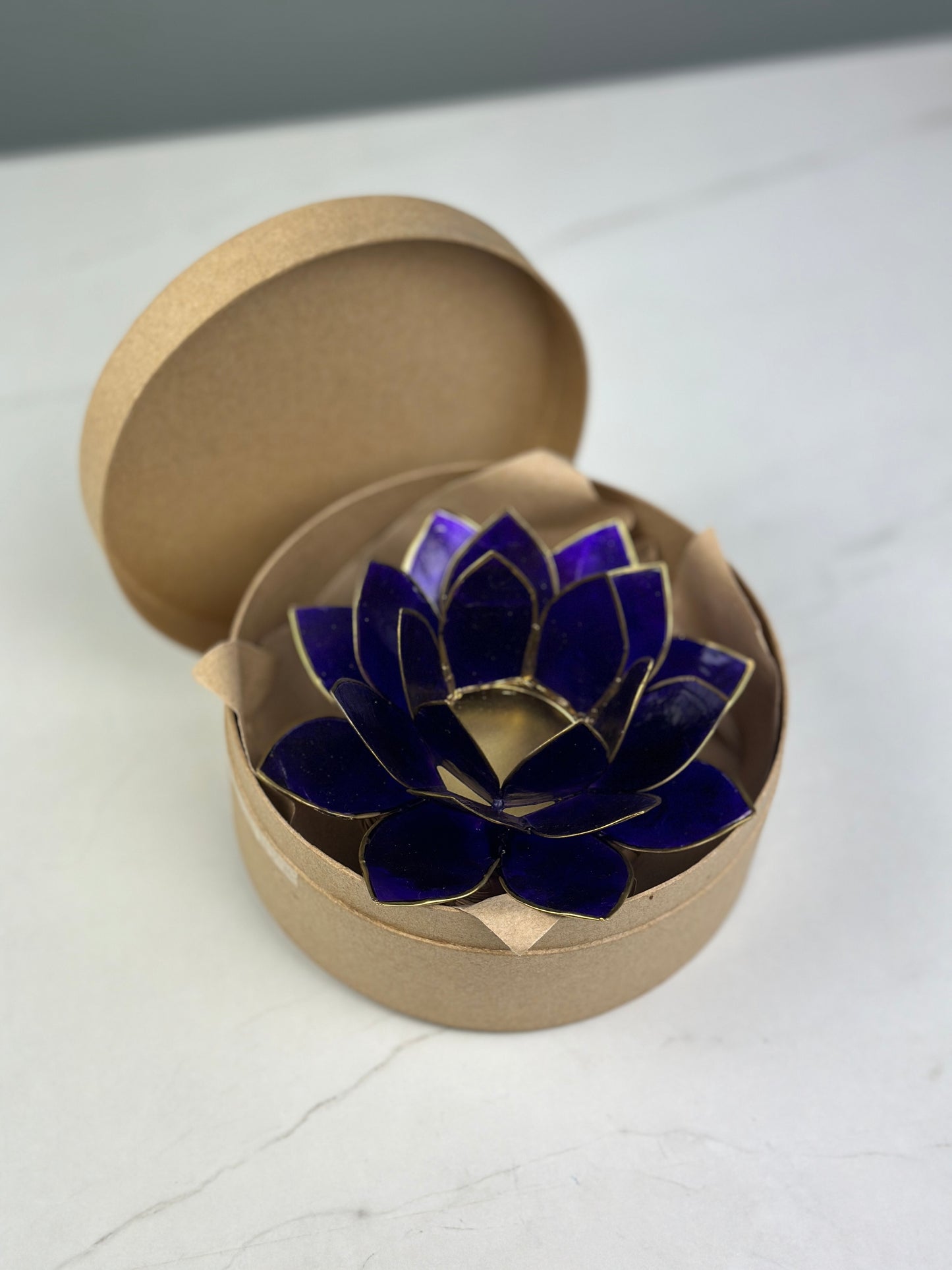 Lotus Teelichthalter - Violett Kronenchakra