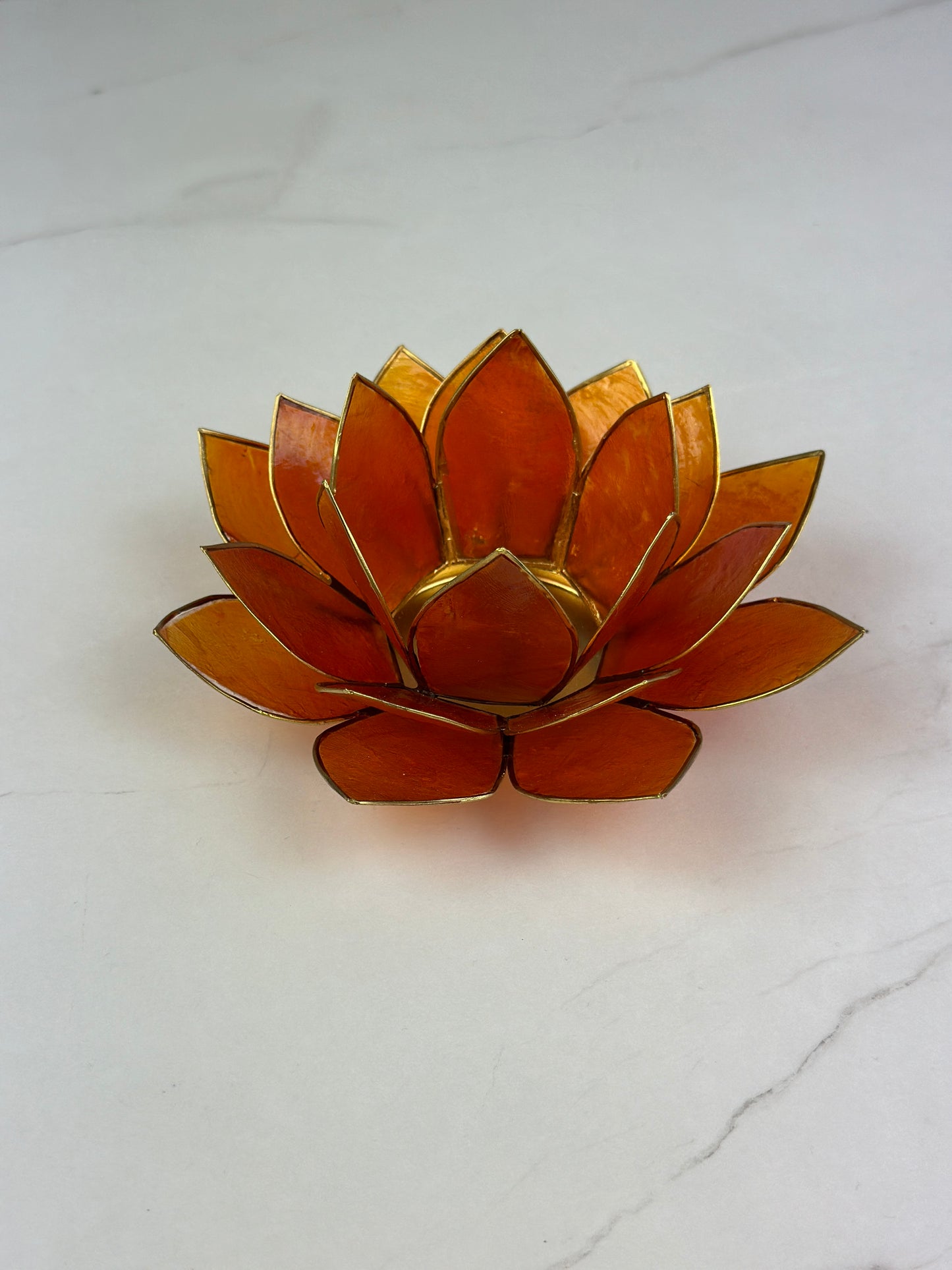 Lotus Teelichthalter - Orange Sakralchakra