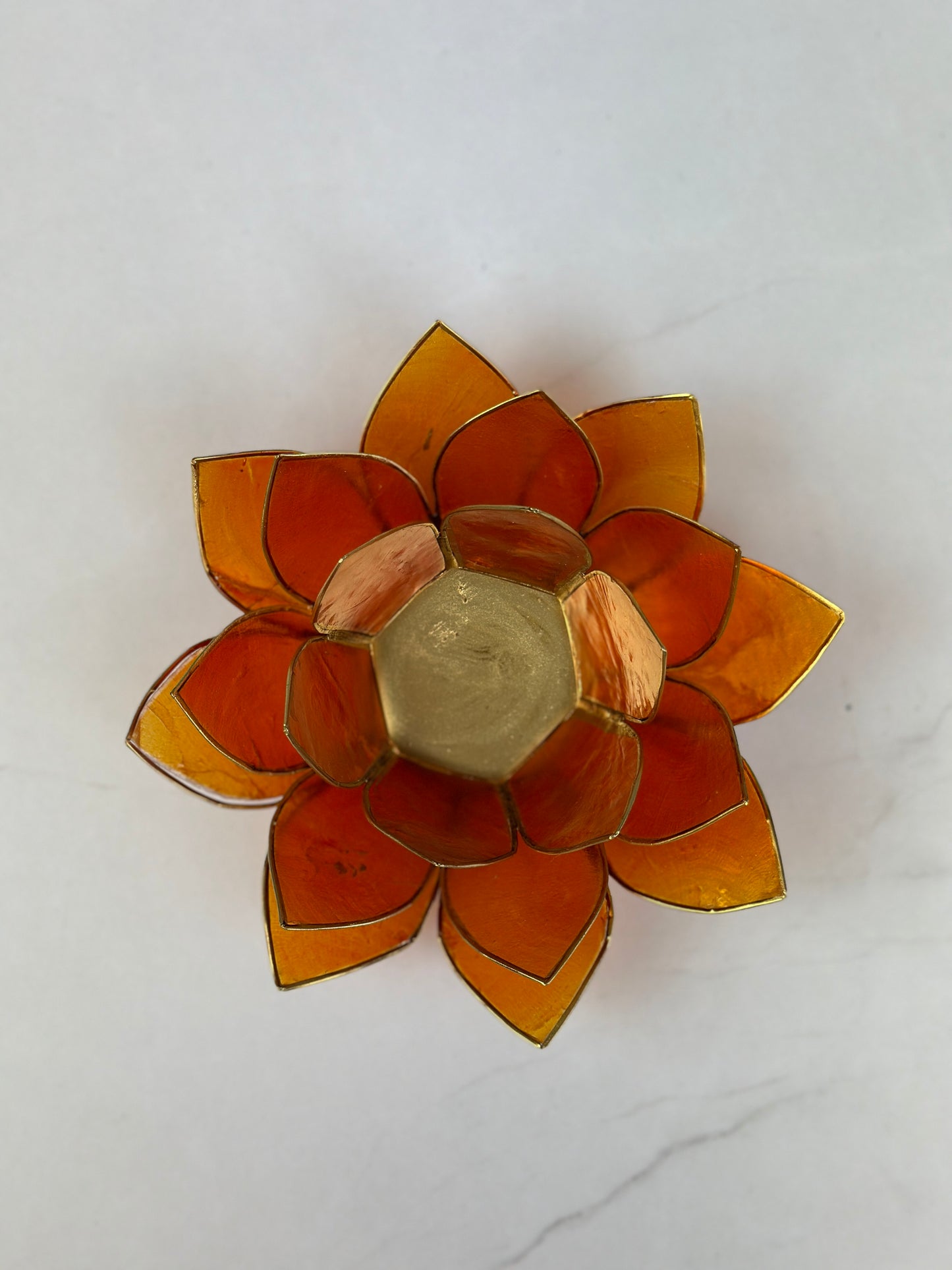 Lotus Teelichthalter - Orange Sakralchakra