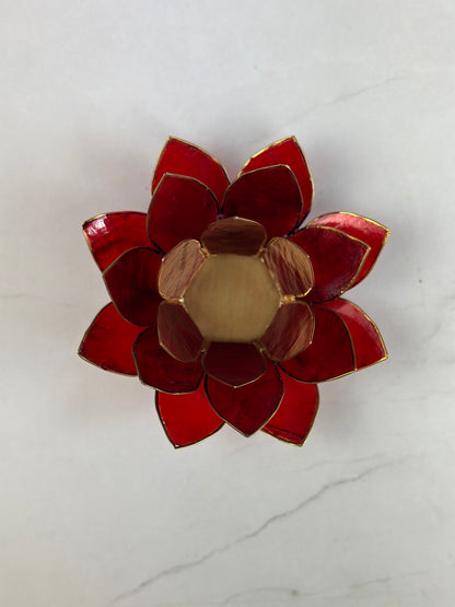 Lotus Teelichthalter - Rot Wurzelchakra: Ruhe Gleichgewicht