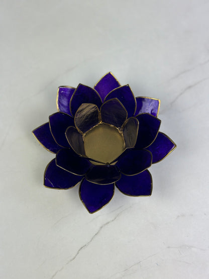 Lotus Teelichthalter - Violett Kronenchakra