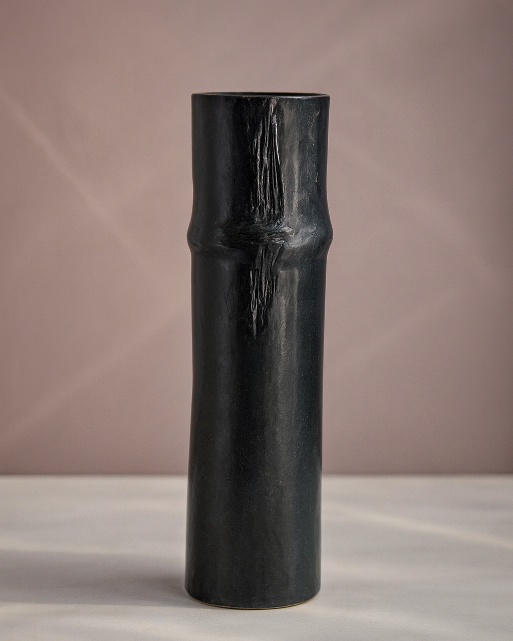 Handgefertigte Ikebana Keramik – Bambus Vase