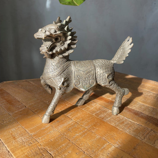 Handmade brass qilin: symbol of positive energies and protection