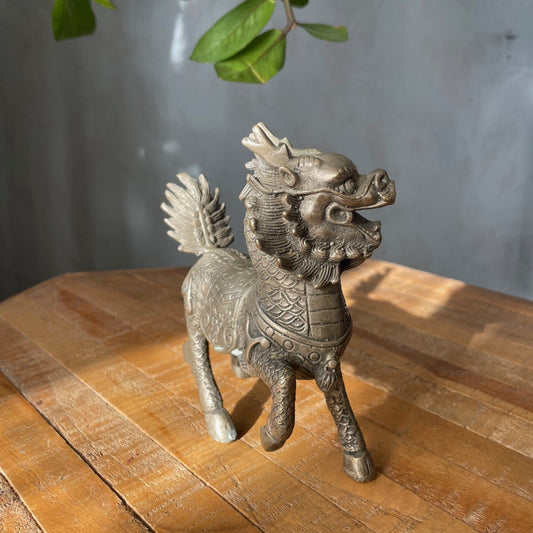 Handmade brass qilin: symbol of positive energies and protection
