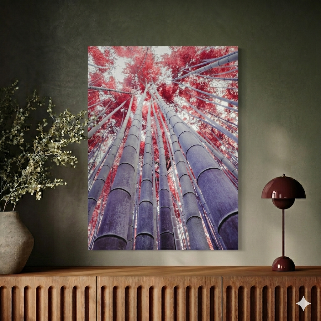 Feng Shui Bild „Feuer & Holz“ – Harmonische Leinwand für Wärme & Balance