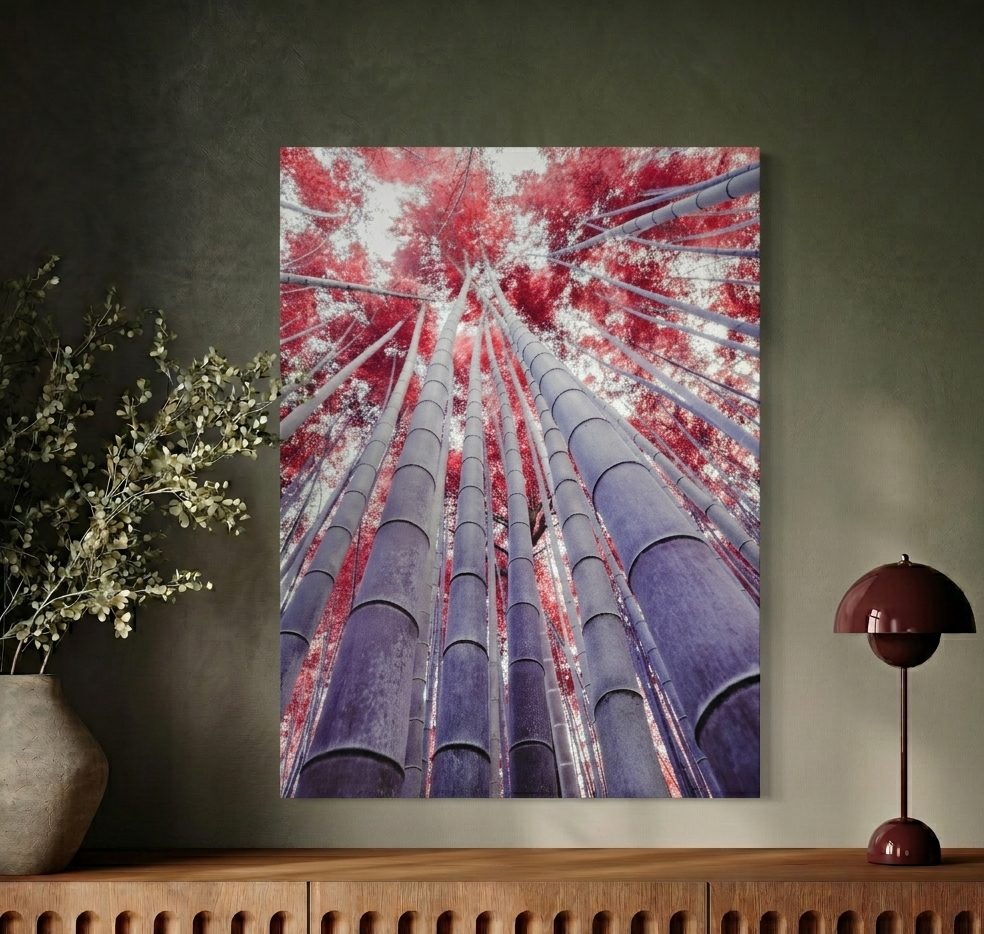 Feng Shui Bild „Feuer & Holz“ – Harmonische Leinwand für Wärme & Balance
