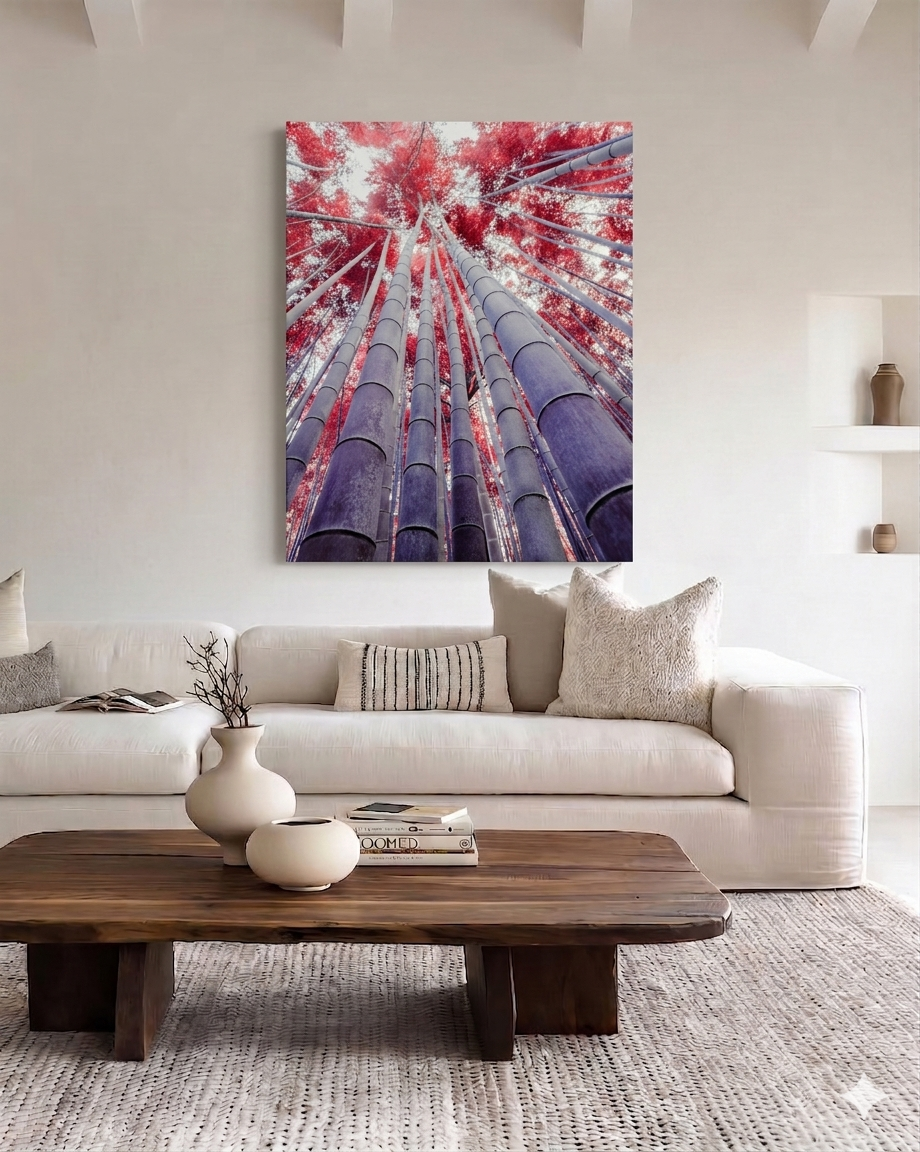 Feng Shui Bild „Feuer & Holz“ – Harmonische Leinwand für Wärme & Balance