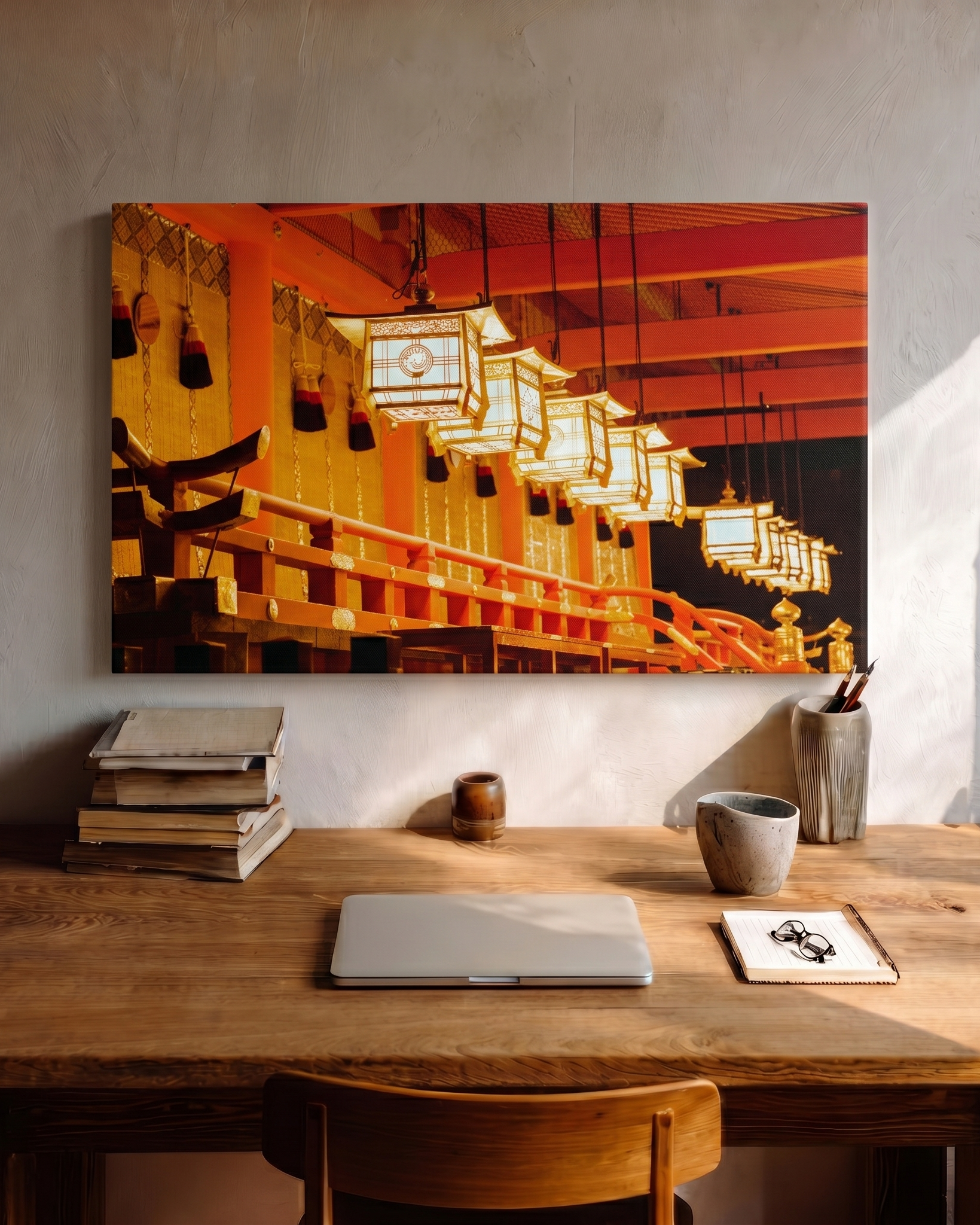 Feng Shui Bild „Element Feuer“ – Ausdrucksstarkes Fotografie mit Tiefe