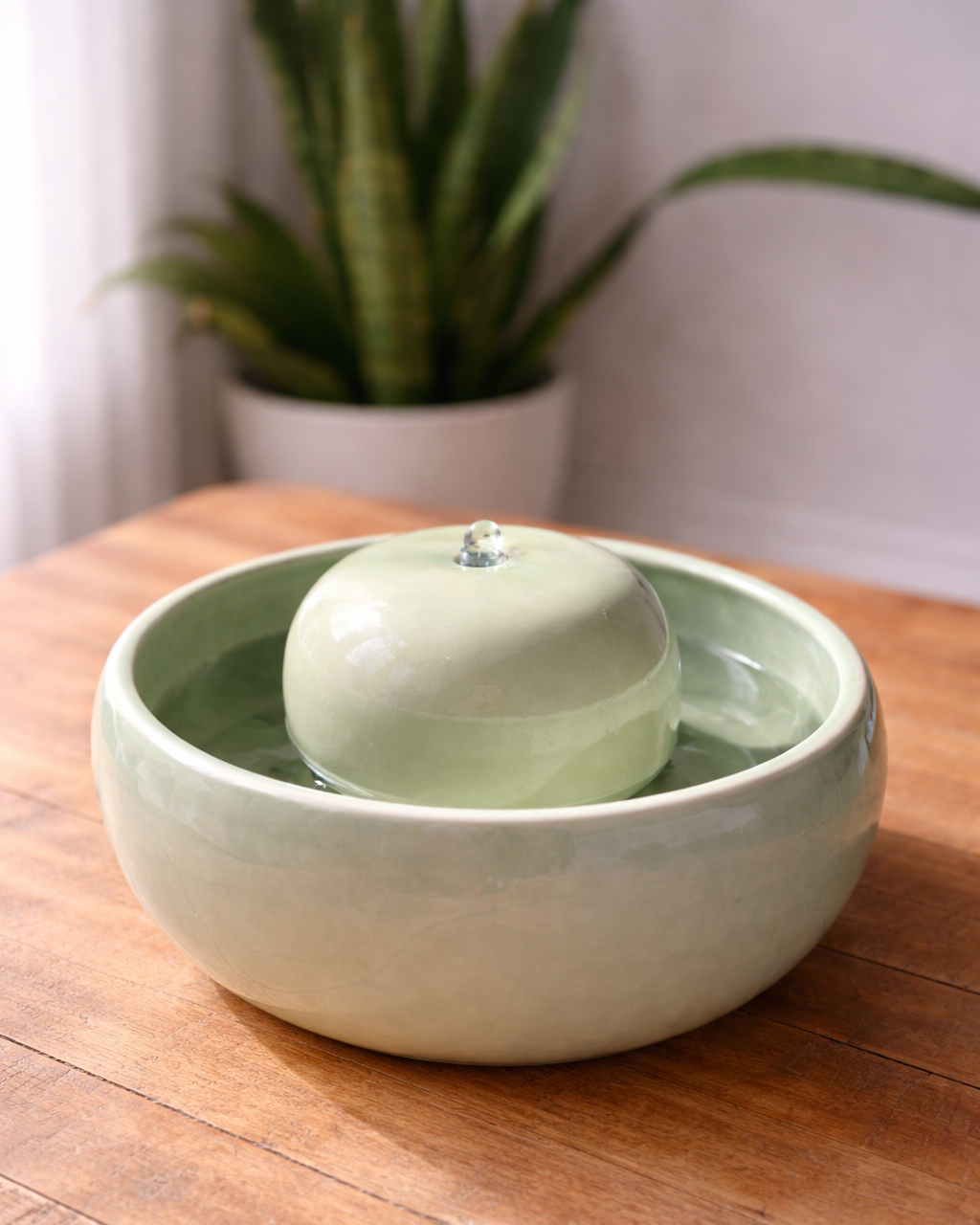 Handgefertigter Feng Shui Keramikbrunnen Mint | Berlin Design