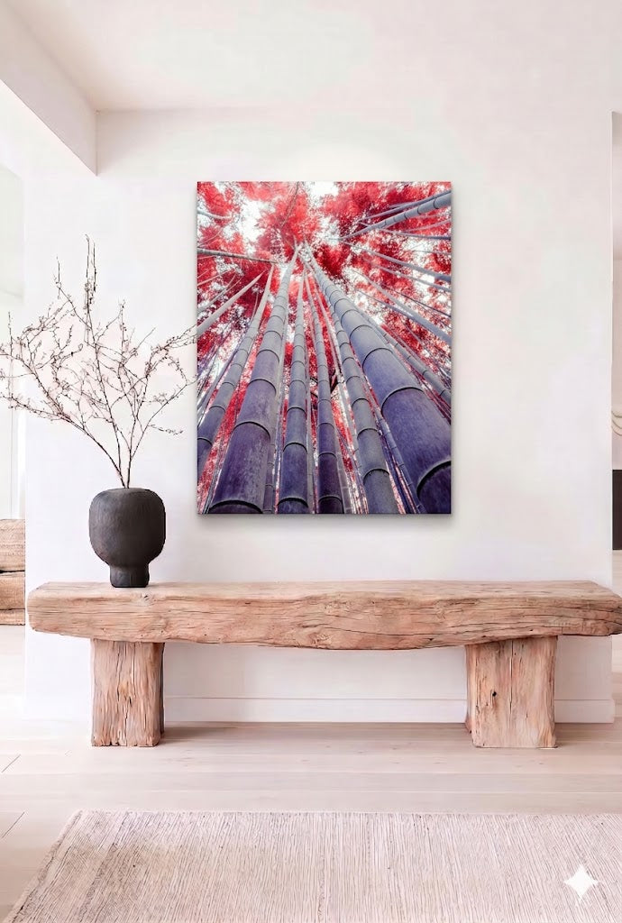 Feng Shui Bild „Feuer & Holz“ – Harmonische Leinwand für Wärme & Balance