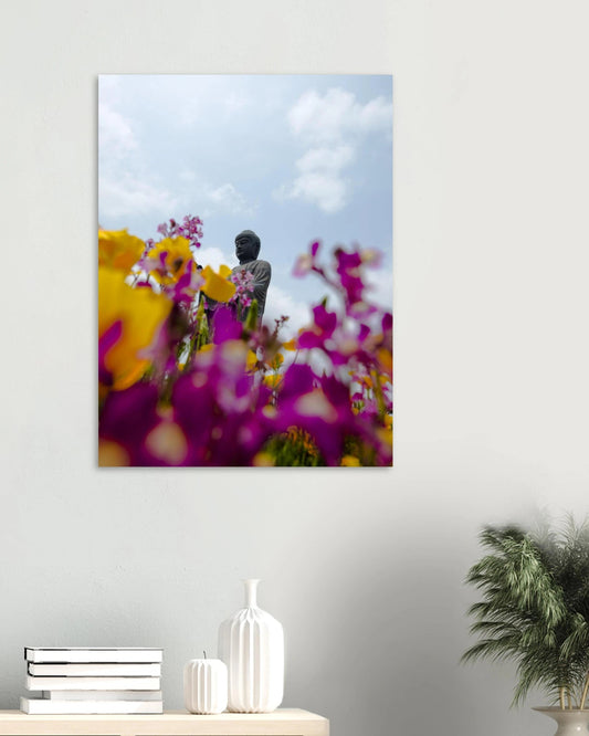 Feng Shui Leinwand Buddha von Andre Wagner im Wohnzimmer – Wandbild für Ruhe und Balance