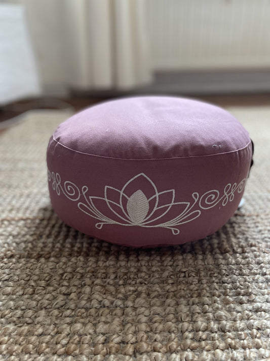 Meditationskissen Lotus aus Bio-Baumwolle in altrosa