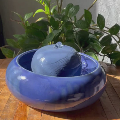 Feng Shui Brunnen Keramik Blau – Quelle der Ruhe & Harmonie | Handgemacht