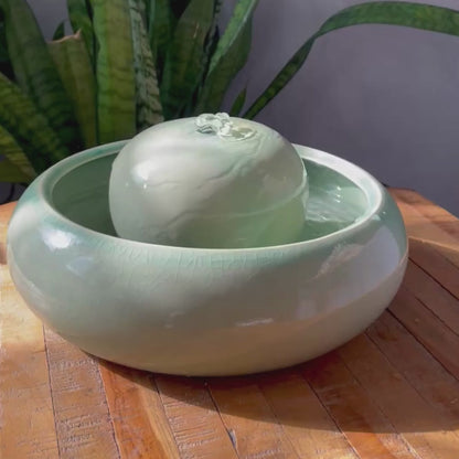 Feng Shui Brunnen Mint – handgefertigter Keramik Zimmerbrunnen