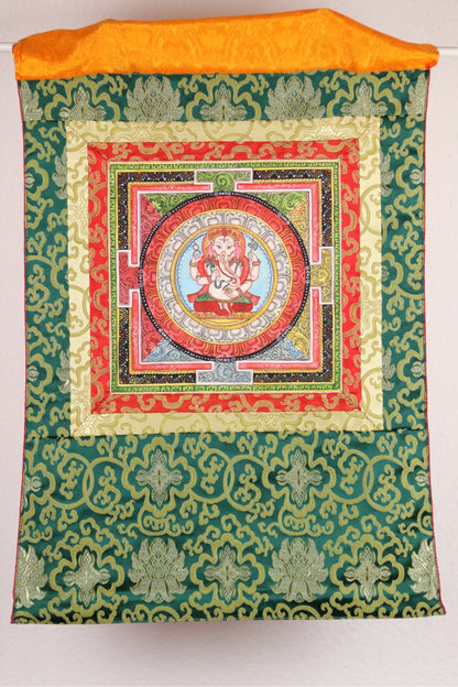 Thangka Tibetan Tapestry with Ganesha